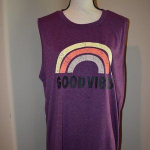 Sleeveless "Good Vibes" Crew Neck Shirt